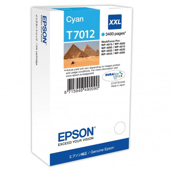 Epson originální ink C13T70124010, XXL, cyan, 3400str., XXL