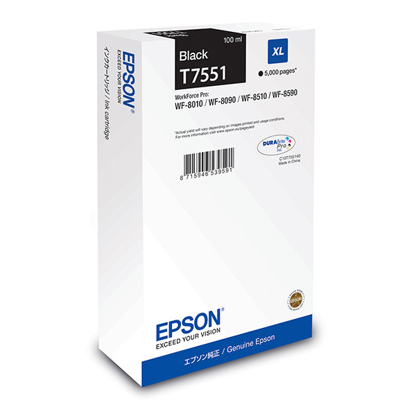 Epson originální ink C13T75514N, T7551, XL, black, 5000str., 100ml, 1ks