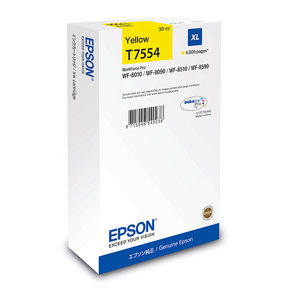 Epson originální ink C13T75544N, T7554, XL, yellow, 4000str., 39ml, 1ks