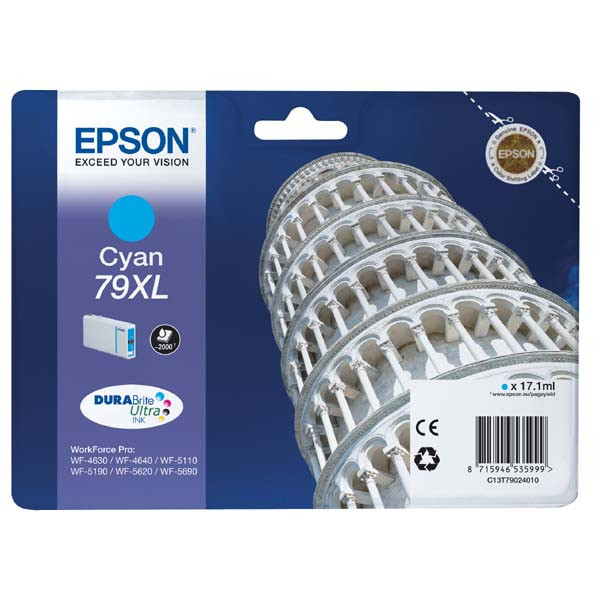 Epson originální ink C13T79024010, 79XL, XL, cyan, 2000str., 17ml, 1ks