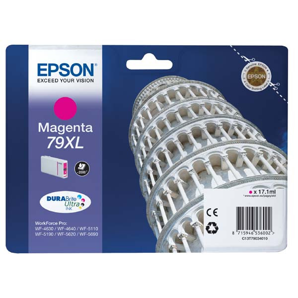 Epson originální ink C13T79034010, 79XL, XL, magenta, 2000str., 17ml, 1ks