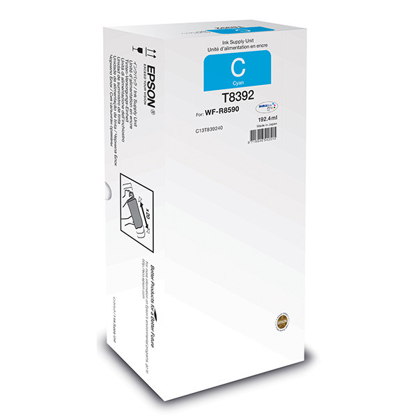 Epson originální ink C13T83924N, T8392, XL, cyan, 192.4ml