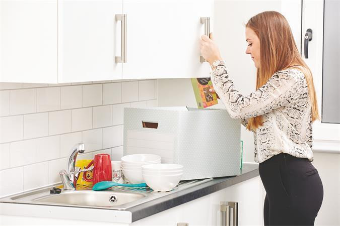 Úložný box "Style", zeleno-bílá, karton, 33,3x28,5x39 cm, FELLOWES