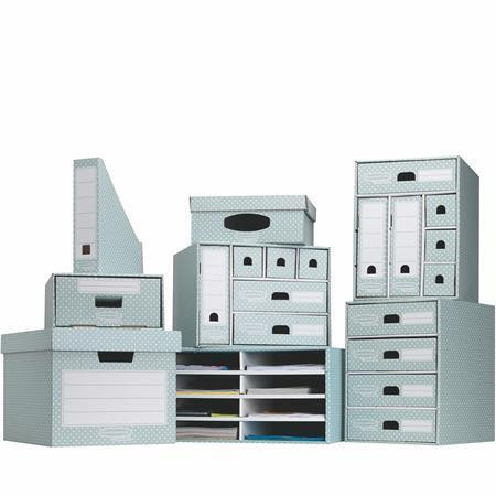 Úložný box "Style", modro-bílá, karton, 33,3x28,5x39 cm, FELLOWES