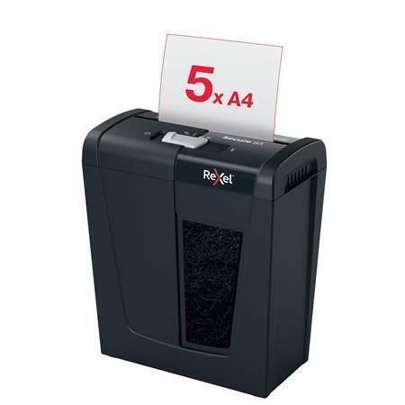 Skartovací stroj "Secure S5", páskový řez, 5 listů, REXEL