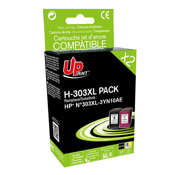 UPrint kompatibilní ink sada s 3YN10AE, HP 303 XL, black/color, 600/450str., 20/18ml, value pack
