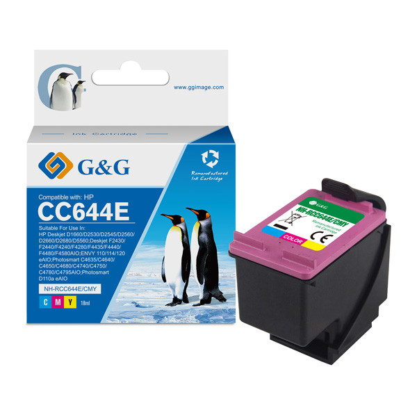 G&G kompatibilní ink s CC644EE, HP 300XL, NH-RC644C/M/Y, color, 18ml, ml