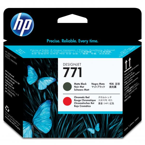 HP originální tisková hlava CE017A, HP 771, matte black/chromatic red