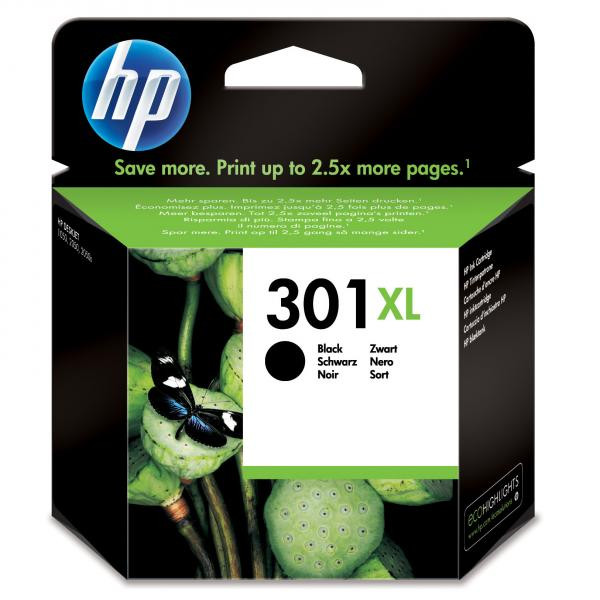 HP originální ink CH563EE, HP 301XL, black, blistr, 430str.