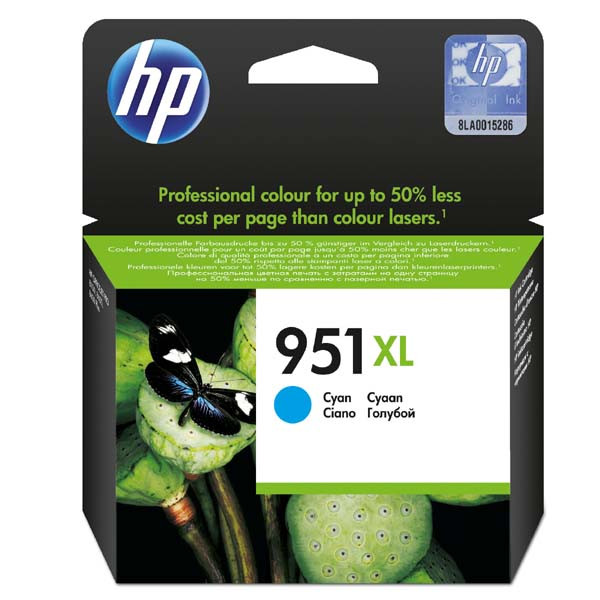 HP originální ink CN046AE, HP 951XL, cyan, blistr, 1500str., 24ml