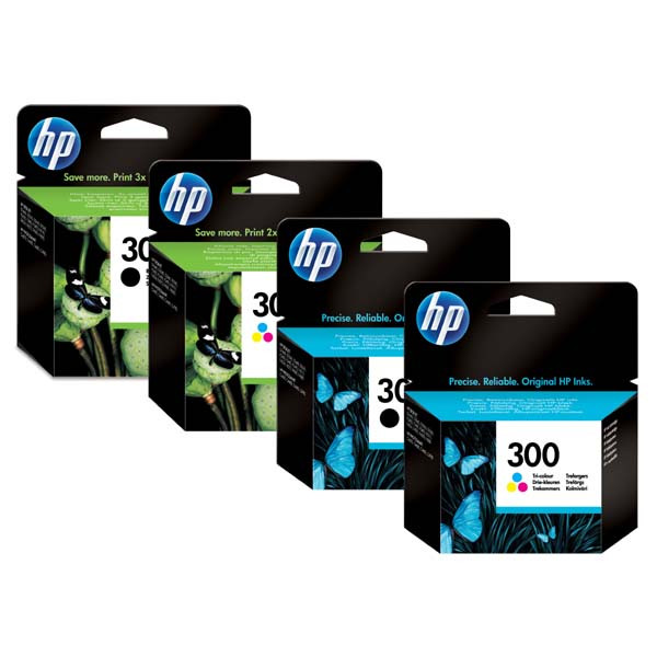 HP originální ink CN637EE, HP 300, black/color, blistr, 2 x 200str., 2x4ml