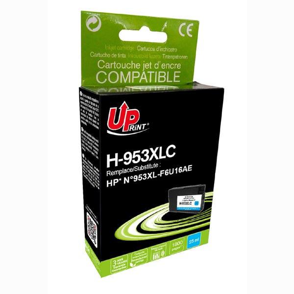 UPrint kompatibilní ink s F6U16AE, HP 953XL, H-953XLC, cyan, 1800str., 25ml, high capacity