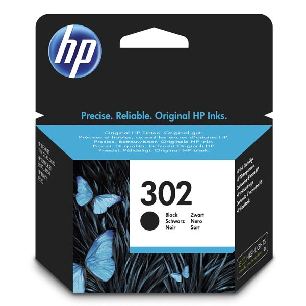 HP ink F6U66AE, HP 302, black, blistr, 190str., 3.5ml