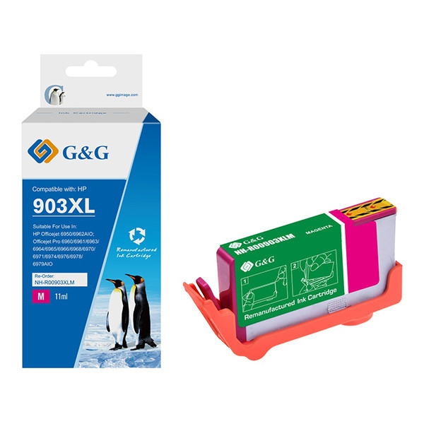G&G kompatibilní ink s T6M07AE, HP 903XL, NH-R00903XLM-E-Reman-Eu, magenta, 825str., DOPRODEJ