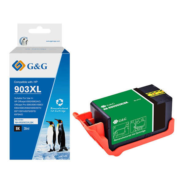G&G kompatibilní ink s T6M15AE, HP 903XL, NH-R00903XLBK-E-Reman-Eu, black, 825str., DOPRODEJ