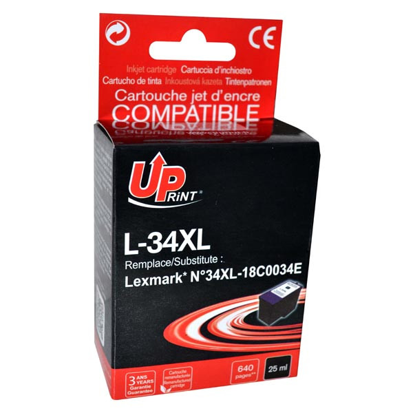 UPrint kompatibilní ink s 18C0034E, #34XL, L-34XL, black, 25ml