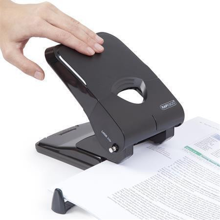 Děrovačka "X5-Less Effort", 2 otvory, černá, 50 listů, plast, RAPESCO