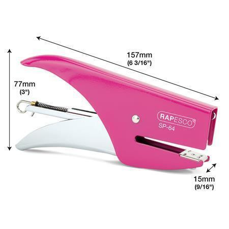 Sešívačka "SP-64", růžová, 21/4, na 12 listů, kov, RAPESCO 1382