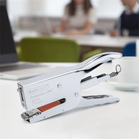 Sešívačka "Porpoise ONE", chromová, 24/8, na 45 listů, kov, RAPESCO 1794