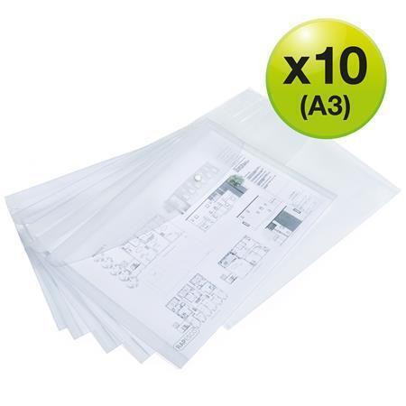 Spisové desky s drukem "Eco", transparentní, A3, PP, 10 ks/balení, RAPESCO 1817
