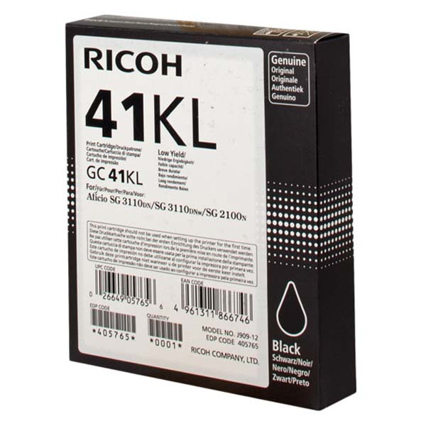 Ricoh originální gelová náplň 405765, GC41KL, black, 600str.