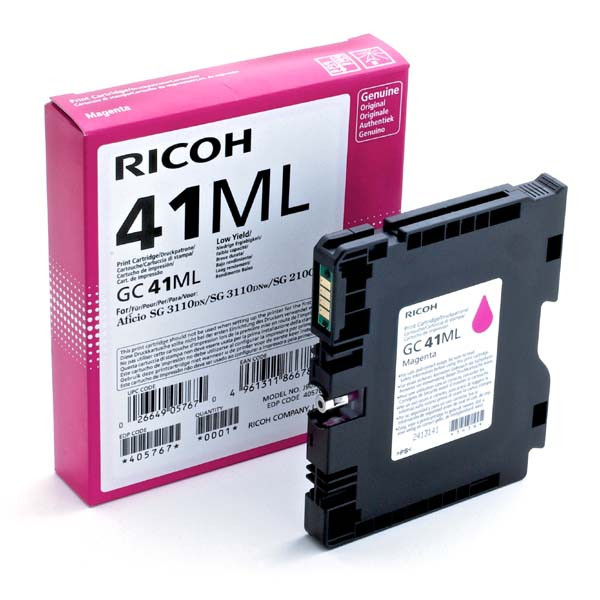 Ricoh originální gelová náplň 405767, GC41M, magenta, 600str.