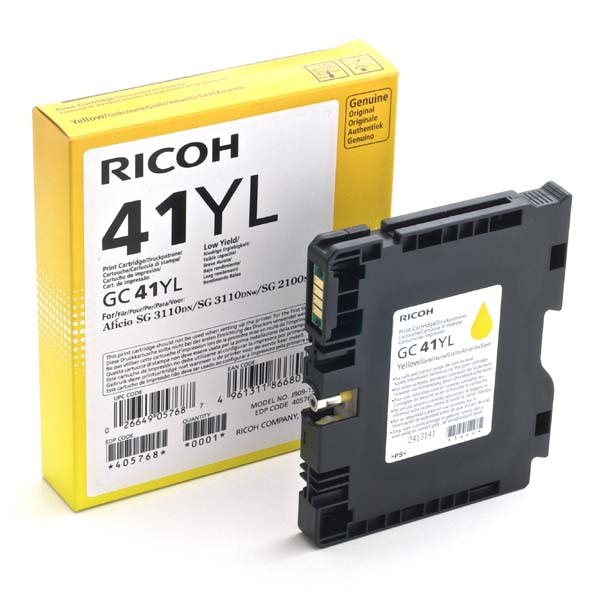 Ricoh originální gelová náplň 405768, GC41Y, yellow, 600str.