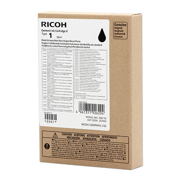 Ricoh originální ink (DTG) typ 100, 257063, black, 200str., 50ml
