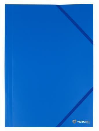 Desky s gumičkou, modré, PP, 15 mm, A4, VICTORIA