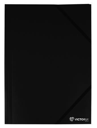 Desky s gumičkou, černé, PP, 15 mm, A4, VICTORIA