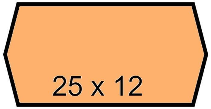 Cenové etikety, oranžová, 25 x 12 mm