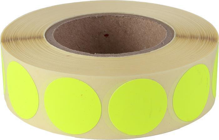 Etikety, žlutá, kruhové, průměr 20 mm, 1000 etiket/ role