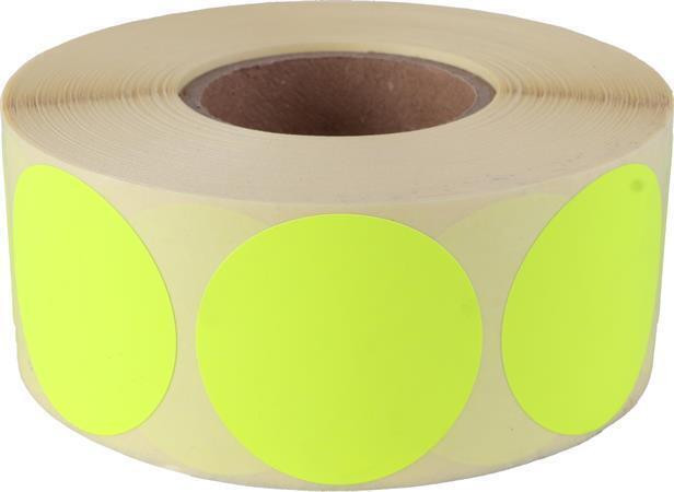 Etikety, žlutá, kruhové, průměr 38 mm, 1000 etiket/ role