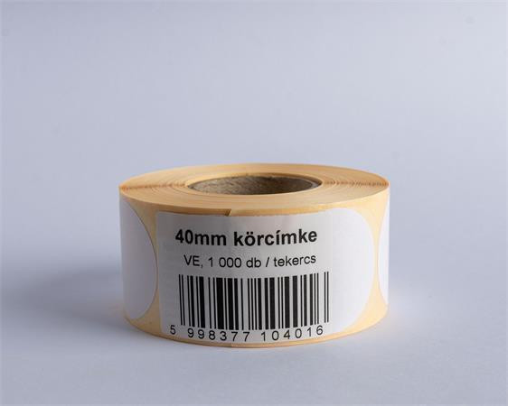 Etikety, bílá, vellum, kruhové, průměr 40 mm, 1000 etiket/ role