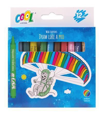 Voskovky, kulaté, 12 různých barev, COOL BY VICTORIA