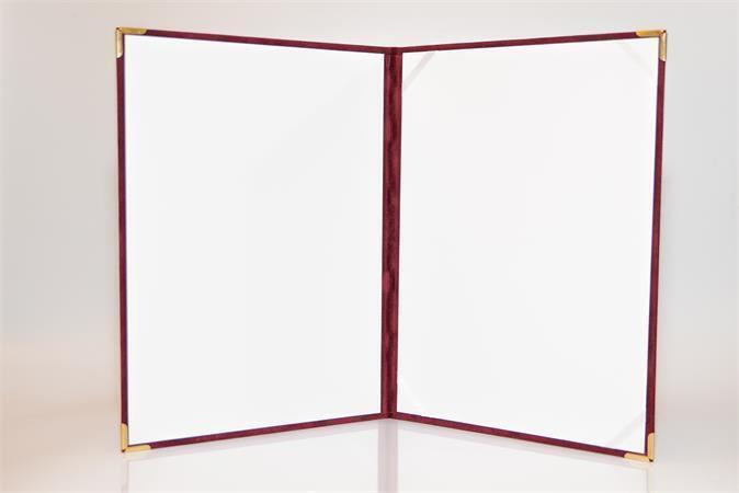 Obal na certifikáty, bordó, A4, exkluzivní, kovové rohy