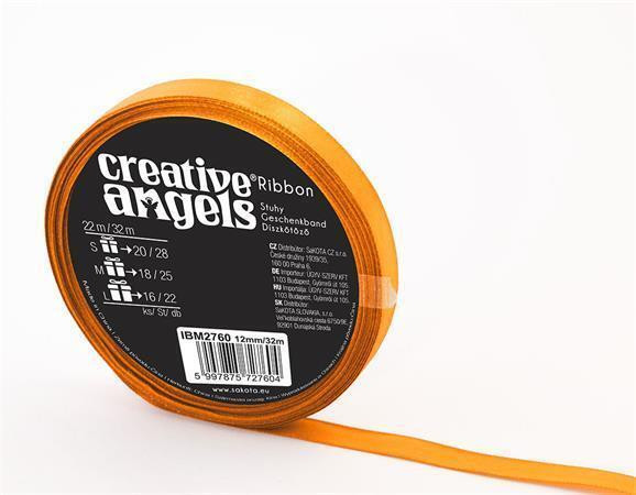 Saténová stuha, zlatá, 12 mm x 32 m, IBM2760