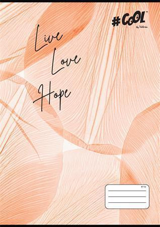 Sešit "Live-love-hope", 87-32, mix motivů, A4, čtverečkovaný, 32 listů, COOL BY VICTORIA