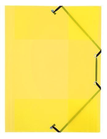 Desky s gumičkou "PropyGlass", transparentní, žlutá, PP, 15 mm, A4, VIQUEL 113392-08