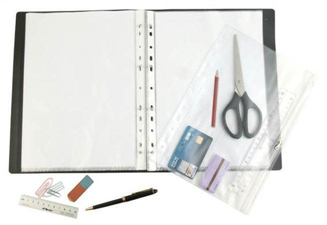 Obal se zipem, transparentní, A4, 2 části, VIQUEL