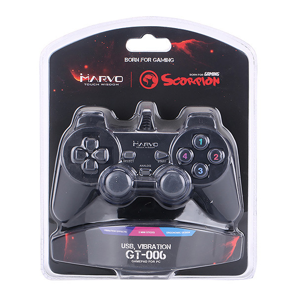 Gamepad Marvo GT-006, 15tl., USB, černý, vibrační