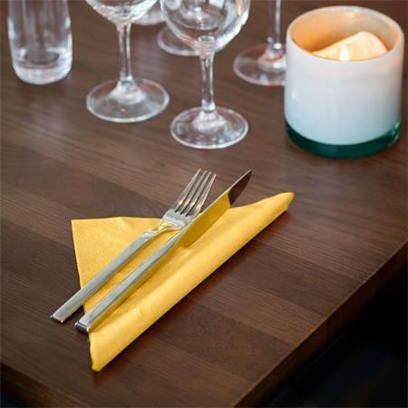 Ubrousky "Lunch", žlutá, 1/4 skládání, 3-vrstvé, 33x33 cm, TORK