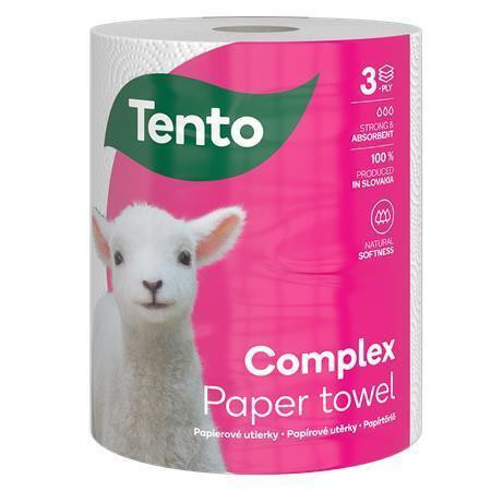 Papírové utěrky "Complex", 1 role, 3-vrstvé, 220 listů, TENTO 229437