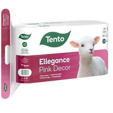 Toaletní papír "Ellegance Pink Decor", 16 rolí, 3-vrstvý, TENTO 229386