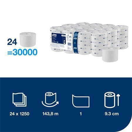 Toaletní papír "OptiServe", bílá, bezdutinkový, průměr 13,1 cm, 1 vrstva, systém T7, Universal, TORK