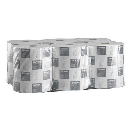 Papírové utěrky "Plus M/100", sněhově bílá, role, 2-vrstvé, 6 ks/balení, KATRIN 95517