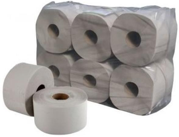 Toaletní papír, přírodní, 1-vrstvý, 130 m, průměr 19 cm, 12 rolí, Kaczory 046