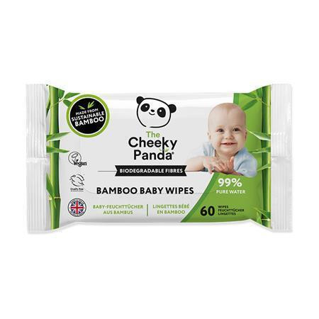 Dětské vlhčené ubrousky, bambusové, rozložitelné, 60 ks, CHEEKY PANDA BABYWX12-GBR