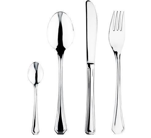 Sada příborů, nerezová ocel, 24 ks, OKTAGONAL