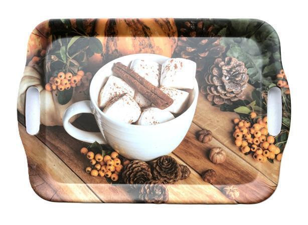 Podnos Káva, hranatý, plastový, 35,5 x 25,5 cm